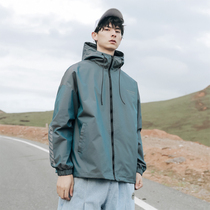 Jacket mens fashion brand spring and autumn season 2022 new Japanese trend loose casual top mens sports hood jacket