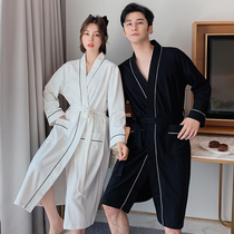 Nightgown 2021 new couple cotton thin spring and autumn summer men and women long hotel bathrobe absorbent size