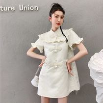 Sweet and fresh sexy student style temperament 2021 summer new womens Korean version of design sense of simple style dress