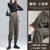 Pregnant women pants Spring and Autumn wear autumn wide leg overalls sports pants large size casual belly trousers Autumn Autumn