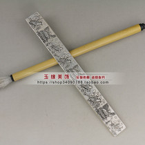 Antique old old Miao silver white copper paperweight ruler Zhenzhen town relief lotus fish single price