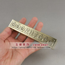Retro Republic of China pure copper brass paperweight copper strip copper ruler copper Zhen relief plum blossom Dragon Phoenix Li osmanthus