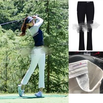 Korean spring and autumn womens ball clothing golf white pants clothing quick-drying sports leisure nine-point wide leg pants womens pants