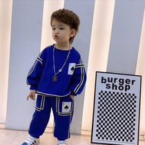 Boy spring suit 2022 new baby 1 year old foreign air fried street casual Two sets of children Han version 3 sportswear