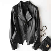 2021 spring and autumn new Haining leather leather clothes womens short slim motorcycle sheepskin jacket jacket