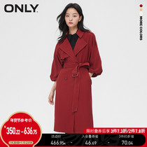 ONLY2022 spring new loose simple long double breasted windbreaker coat coat women) 121336037