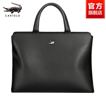 Crocodile men handbag genuine leather handbags Horizontal Mens Bag Business Casual Briefcase Bull Leather Single Shoulder Diagonal Satchel Bag