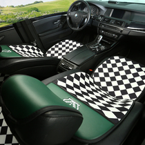 Chessboard Grid Car Cushion Four Seasons Universal half-pack black and white small brute waist seat Summer Netting Red Goddess Fashion Seat Cushion