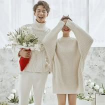 Exhibition New Photo Studio autumn and winter photo wedding couple theme clothing New year Christmas literary sweater photo set