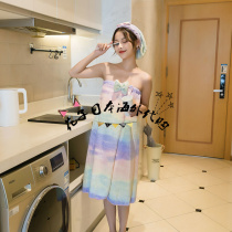 Japanese GP bath towel women can wear can be wrapped towel home dormitory bath skirt than pure cotton water quickly dry without hair loss