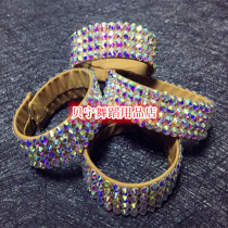 Single 16cm Morden Dance Latin Dance Accessories Bracelet Dense AB Fiction Hand Ring Imitation O Diamond National Mark Dance Bracelet