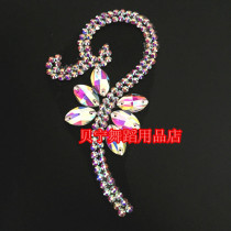 Benin Dance With Pint Shop National Standard Dance Ornament Latin Dance Morden Dance Inlaid With Dancer Dancing Headwear to Colour Drilling Latin accessories