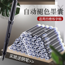(100 pcs)Rotten pen head automatic fading and disappearing ink sac Ink groove practice post Pen practice for primary school students will fade and disappear magic ink sac 3 4mm large diameter