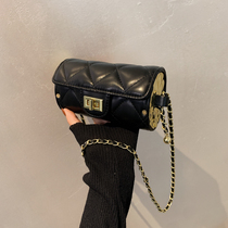 Niche mini bag women 2021 new fashion Diamond cylinder shoulder pillow bag crossbody small golden ball chain bag