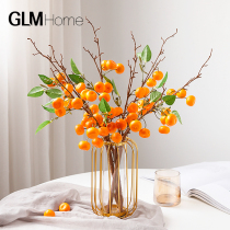 Small Golden Orange Emulation Flower Living-room Decoration Flowers Furnishing Indoor Tangerine Branches Emulated Fruit Fake Flower Table Flower Art Pendulum Pieces