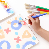 4-pack childrens gouache brush brush bristle round head oil painting pen Kindergarten art class acrylic paint brush