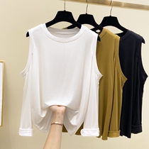 Modal pregnant woman T-shirt long sleeve strapless top base shirt set Spring and Autumn small man early pregnancy season
