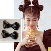Bow womens double meatballs wig photography photo Anchor powder artifact hair bag cute catwalk