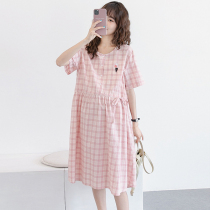 Pregnant women can breastfeed in summer shirt dress age-reducing Western style skirt 2021 new small fresh medium long summer dress