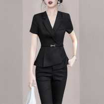 2023 Summer luxury fashion style fame tailored to work suit for OL professional suit work suit two pieces of women