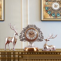 Nordic clocks and clocks creative fashion TV cabinet decoration ornaments table clock European home desktop silent quartz clock