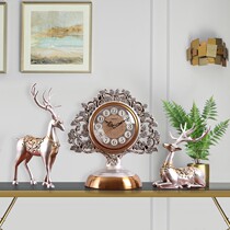 Creative clocks and clocks Nordic fashion TV cabinet decorative ornaments table clock European home desktop silent quartz clock