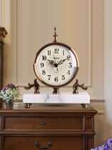 Clock Living Room Home Desktop Clock Ornaments Creative Fashion European Retro American Bedroom Mute Clock