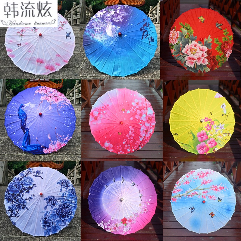 Chinese wind oil paper umbrella props Dance Umbrella performance umbrella stage silk cloth decoration cos ancient style craft classical south of the Yangtze River