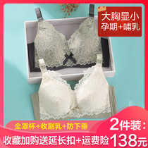 Maternity nursing underwear Feeding bra gathered anti-sagging Pregnancy special summer thin bra large chest is small