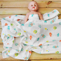 Baby one layer gauze ultra-thin summer cover quilt single layer cotton gauze towel cover belly towel Baby blanket thin section