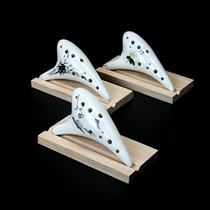 (Flagship Store) Tao flute 12 holes in sound C Tok flute Pointed Hand-painted Pottery Flute Sound Quasionic Sound good for the piano