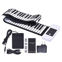 (Flagship) 88-key folding silicone hand roll electronic piano thick hand roll piano with chord version