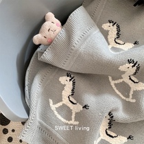 Pure cotton sweetLIVING baby Nordic knitted blanket air conditioning by nuby kindergarten baby nappy