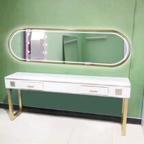 Trendy barbershop mirror table Net red cabinet One-piece mirror with light led wall hair salon Hair salon Hair special