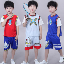 Ultraman Autman Speed Dry Clothes Boy Suit 2022 New Summer Sports Two Sets Of Childrens Clothing Tide