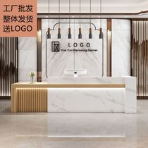 Retro new Chinese-style cashier company paint front reception desk bar beauty salon foot bath hotel simple and modern