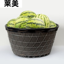 Wire basket carrying watermelon basket White large fruit and vegetable basket black round basket steel wire vegetable basket storage basket