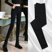 Black leggings women wear plus velvet 2021 Spring and Autumn New High waist thin pencil small feet magic pants autumn and winter