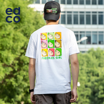 EDCO EDKE joint item 2020 new short-sleeved pop pattern printing T-shirt men and women trend printing pure cotton