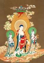 Western Sansheng portrait paper plastic Buddhism Amitabha Guanyin da shi zhi Bodhisattva fo xiang hua H4