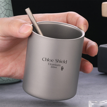 Kordun outdoor pure titanium cup Tea cup drinking cup Double insulation anti-scalding handy cup Home outdoor portable cup