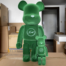 bearbrick 1000% large building blocks bear violent bear lightning flocking Fujiwara Hiroshi doll hand model ornaments