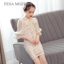 Tide brand childrens princess dress summer New Girl high-end small host dress dress girl temperament dress