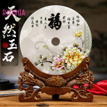 Rsemnia safe buckle ornaments natural raw stone Jade home living room new Chinese wine cabinet decorations