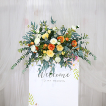 Wedding banquet opening ribbon cutting photography props water sign flower art Window Store fake flower set decoration