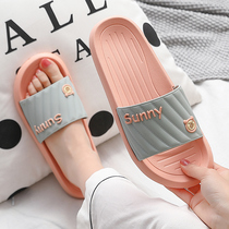 Sanders and slippers women Summer indoor home home non-slip mute bathroom bath cute outside wear couple slippers men summer