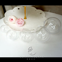 Evergreen flower key buckle DIY hollow acrylic ball 4 5 6 7 8cm transparent plastic ball decoration hanging ball hanging ball