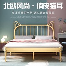 European-style iron bed children's single bed double bed net red ins wind princess bed modern minimalist apartment rental house