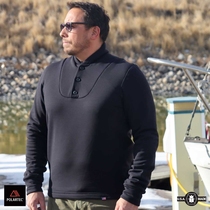 KITANICA scarab standing collar sweater men solid color outdoor sports military fans tactical thick slim long sleeve