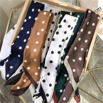 Shawl spring and summer new Korean version of small square scarf women tide Joker big wave dot decorative scarf scarf literary head